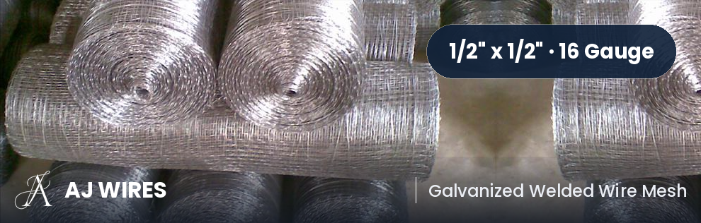 Welded Wire Mesh · 1/2" x 1/2" · 16 Gauge